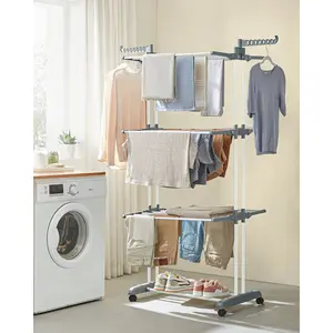 Steel Foldable Freestanding Drying Rack White