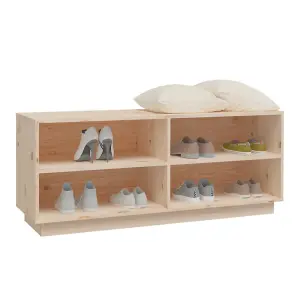 Berkfield Shoe Cabinet 110x34x45 cm Solid Wood Pine