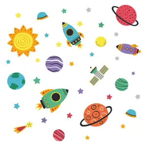 Colourful Space Wall Sticker Pack