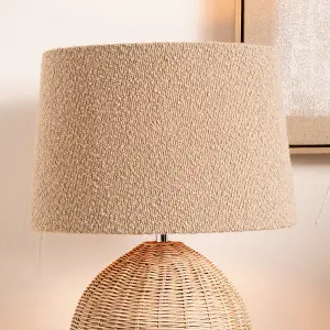 40cm Taupe Boucle Tapered Cylinder Table Lamp Shade Cream Cosy Boho Floor Lampshades