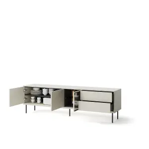 Epiro 7 Elegant Cashmere & Dark Oak TV Cabinet - Expansive Media Storage Solution W194cm x H56cm x D41cm