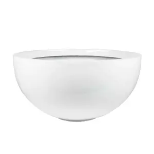 Primrose Gloss White Garden Outdoor Fibreglass High Low Bowl Planter 72cm