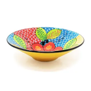 Classic Spanish Hand Painted Pattern Kitchen Dining Extra Large Conical Bowl 38cm Fish Scales