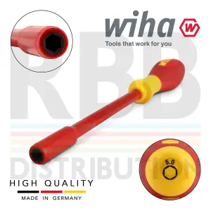 Wiha Hex Driver Screwdriver 1000v VDE Electrician 5mm Hex SoftFinish grip 00855