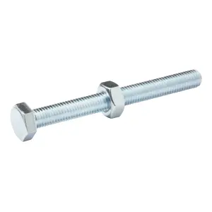 Diall M10 Hex Carbon steel Bolt & nut (L)100mm, Pack of 10