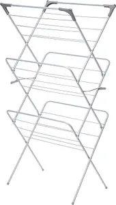 3 Tier Cloths Drying Rack Indoor/Outdoor, 14M Laundry Rack With Non Slip Feet And Corner Spaces For Hangers