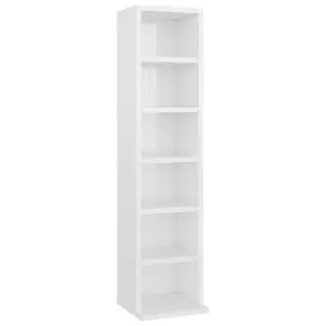 vidaXL CD Cabinet High Gloss White 21x20x88 cm Engineered Wood