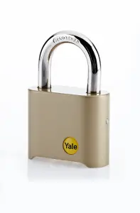 Yale Brass Effect Combination Padlock 50mm, suitable for gates & garage - Y126/50/127/1