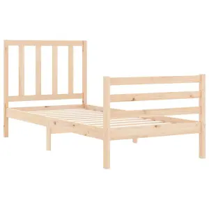 Berkfield Bed Frame with Headboard 90x200 cm Solid Wood