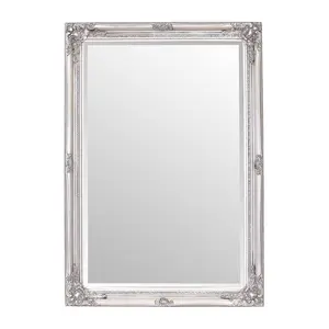 Andrews Flat Wall Mirror Antique Silver / 100cm x 70cm W