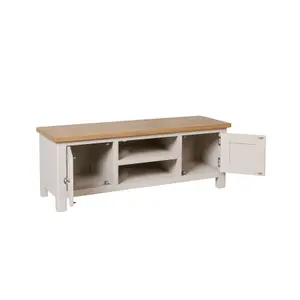 Home Source Ramsgate Grey & Oak 2 Door TV Stand Cabinet