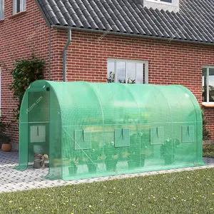 Outdoor Walk In Greenhouse with Rustproof Galvanized Steel Frame, Plant House/Grow House Green