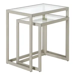 Harr 2 Piece Side Table Set Satin Nickel