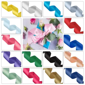 Rainbow Double Sided Satin Ribbon Polyester Ribbon Roll, 6mm x 10 metres