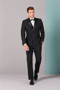 Mens Next Black Slim Fit Tuxedo Suit: Jacket - Black