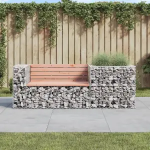 Berkfield Garden Bench with Gabion Basket Solid Wood Douglas