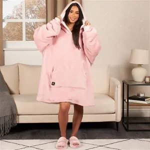 OHS Adults Electric Heated Oversized Hoodie Blanket - Blush