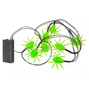 Halloween Spider Lights LED Set of 8 Trick or Treat Party Set of 8 Green