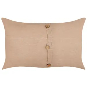 Set of 2 Cushions BANORI Linen 30 x 50 cm Solid Beige