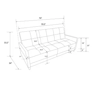 Andora sprung sofa bed in fabric grey