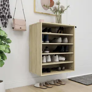 Berkfield Shoe Cabinet Sonoma Oak 60x35x70 cm Engineered Wood