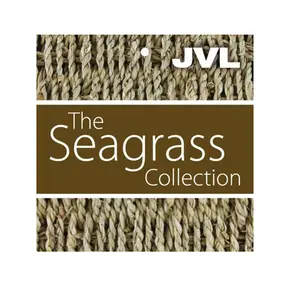 Seagrass Waste Paper Bin Basket Natural Round Woven Seagrass Weave 28cm x 25cm