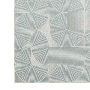 Blue Swirl Abstract Geometric Modern Funky Easy to Clean Rug for Living Room Bedroom and Dining Room-120cm X 170cm