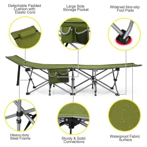 Costway Folding Camping Cot Heavy-Duty Outdoor Cot Bed Portable Sleeping Cot