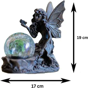 Solar Powered LED Outdoor Fairy Light Statue Garden or Patio Ornament