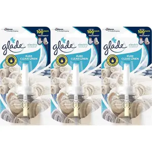 Glade Electric Scented Oil Refill, Plug In 20 ml Refill, Clean Linen(6717) (Pack of 3)