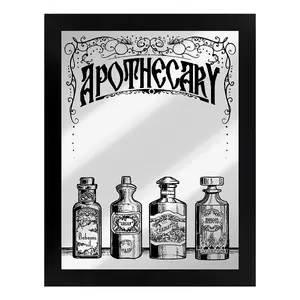 Grindstore Apothecary Mirrored Plaque Black/Silver (One Size)