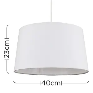 ValueLights Doretta Modern Tapered White Faux Linen Ceiling Pendant Table Lamp Light Shade