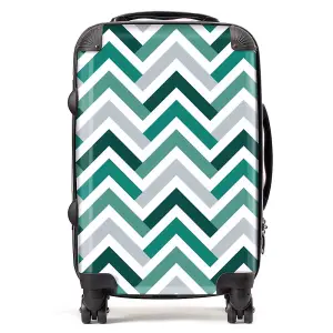 Geometric Retro Vintage Colored Chevron Pattern Suitcase - Cabin