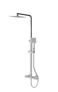 Square Thermostatic Shower Kit with Fixed Head & Adjustable Handset - Chrome - Balterley