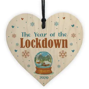 Christmas Tree Decoration Lockdown Memory Gift Wood Heart Christmas Bauble Keepsake