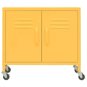 Berkfield Storage Cabinet Mustard Yellow 60x35x56 cm Steel