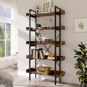 173cm H x 92cm W Rack 5 Shelf Shelving Unit Industrial Style Shelving Storage Unit with Metal Frame Display Rack