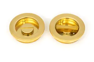 From The Anvil Polished Brass 60mm Plain Round Pull - Privacy Set