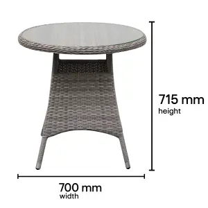 GoodHome Hamilton Steeple grey Rattan effect 2 seater Bistro set