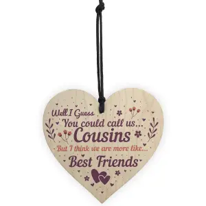 Red Ocean Cousin Gifts Christmas Handmade Wooden Heart Plaque Gifts For Women Boys Girls Friendship Thank You Gifts