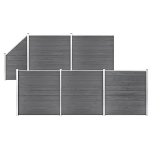 Berkfield WPC Fence Set 5 Square + 1 Slanted 965x186 cm Grey