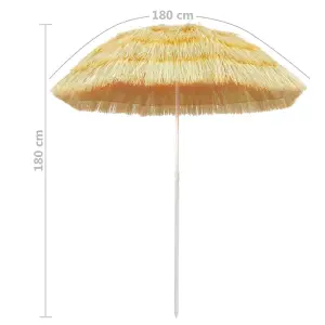 Berkfield Beach Umbrella Natural 180 cm Hawaii Style