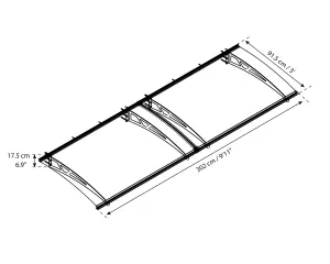 Palram - Canopia Altair Door canopy, (H)175mm (W)3020mm (D)915mm