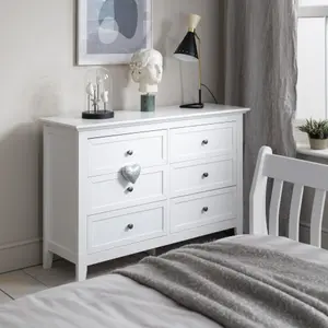 Karlstad Chest of Drawers 6 Drawer in Classic White