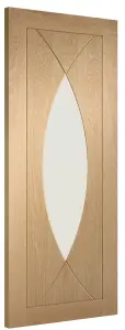 Internal Pesaro Oak Clear Glass Pre-Finished Door 1981 x 762 x 35mm (30")