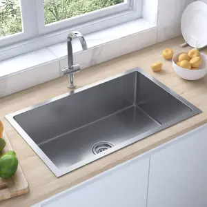 vidaXL Handmade Kitchen Sink Stainless Steel