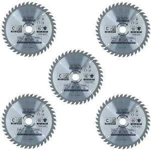 Circular Saw Blade 165mm x 16 / 20mm 40 Teeth TCT Cutting Disc Wood 5pc