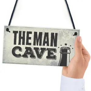 Red Ocean Man Cave Vintage Hanging Plaque Sign Fathers Day Gift Bar Shed Games Room Boys Bedroom