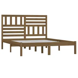 Berkfield Bed Frame Honey Brown Solid Wood Pine 120x200 cm