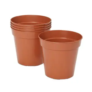 Verve Lei Terracotta Plastic Grow pot (Dia) 12.7cm, (H)15cm, 1.2L